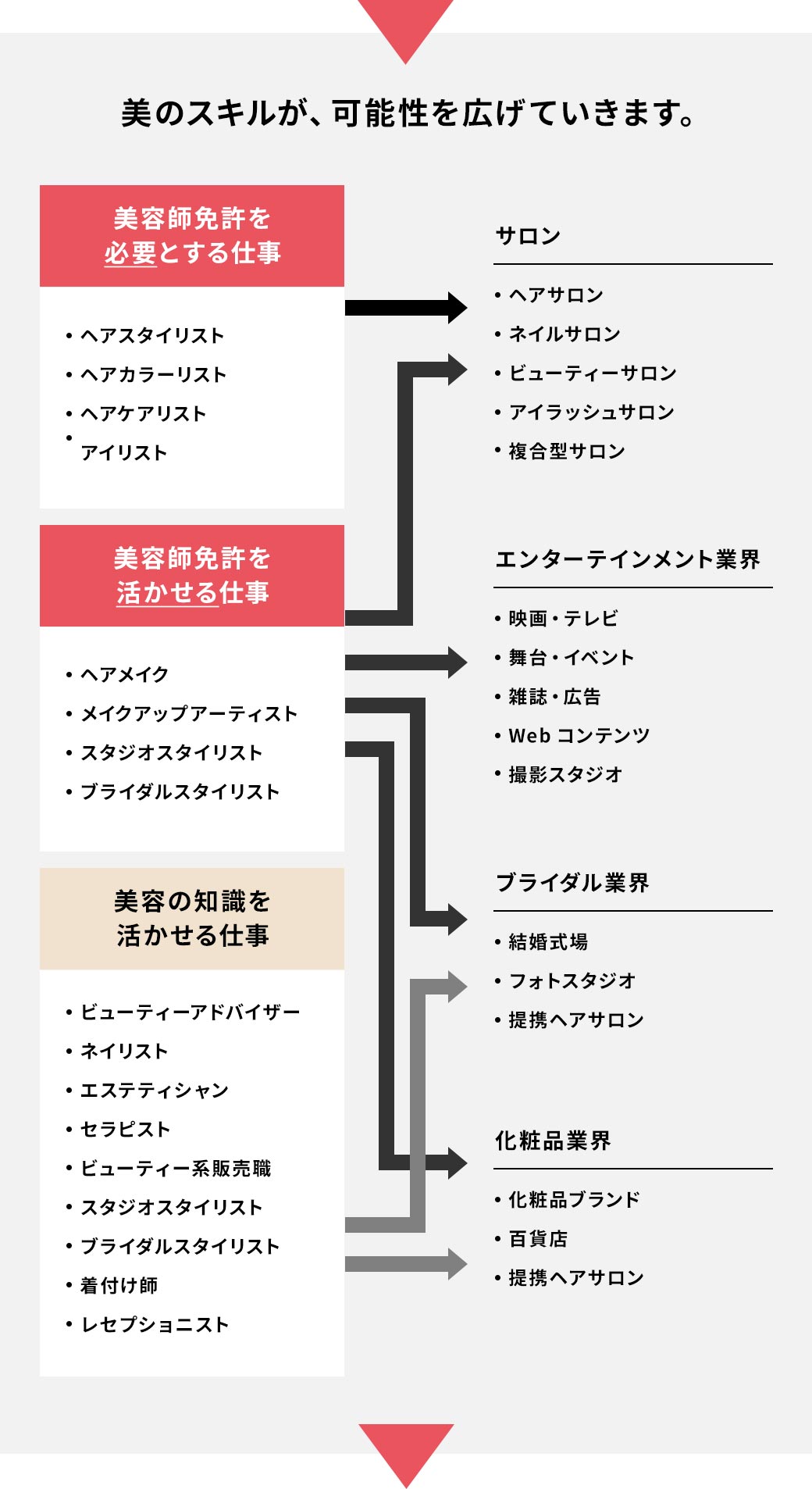 美のスキルが、可能性を広げていきます。